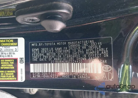 2016 Toyota Corolla S W/Special Edition Pkg from USA, damaged, VIN 2T1BURHE8GC524420